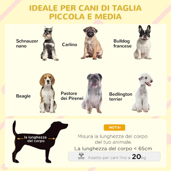 AllMyPets Casetta per Cani con Terrazza Scaletta e Finestra 121x77x78cm Grigio chiaro