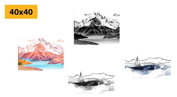 Set di quadri – Paesaggio magico in stile pittura