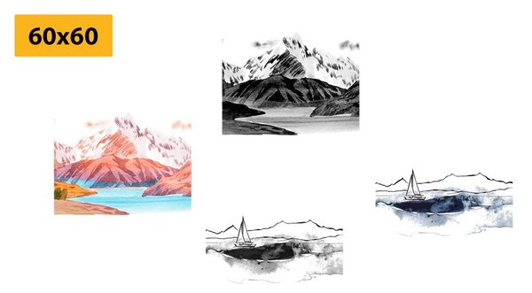 Set di quadri – Paesaggio magico in stile pittura