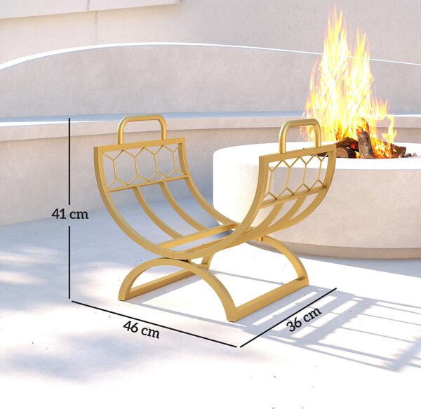 Outsunny Portalegna per interni 46 x 36 x 41cm Oro | Aosom Italy