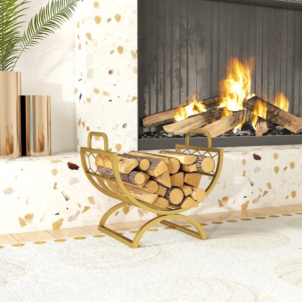 Outsunny Portalegna per interni 46 x 36 x 41cm Oro | Aosom Italy