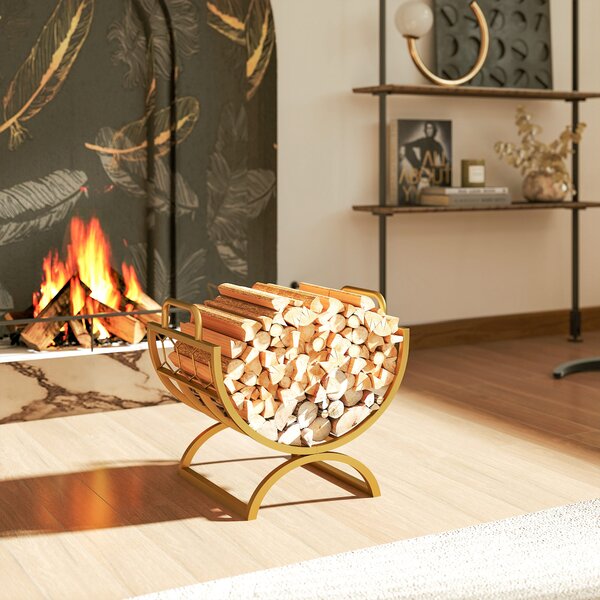 Outsunny Portalegna per interni 46 x 36 x 41cm Oro | Aosom Italy