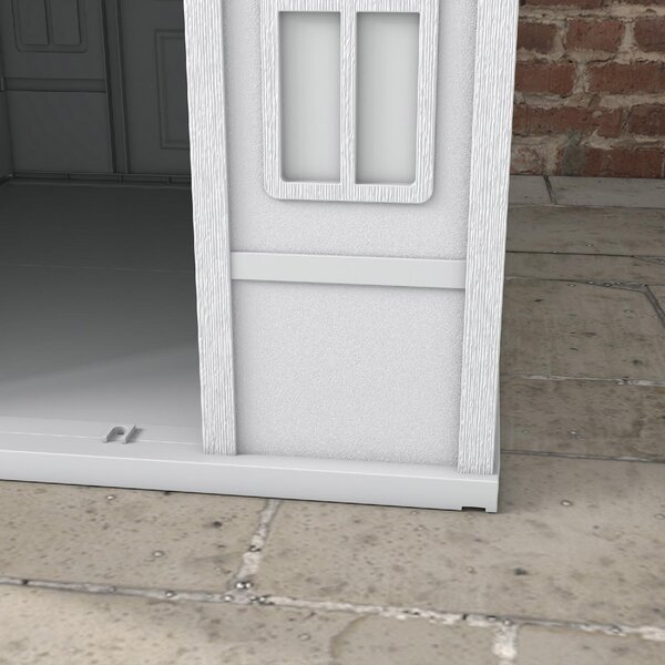 AllMyPets Casetta per Cani in PP Impermeabile con Tetto Inclinato e Porta di Ingresso, 84.2x98.2x82 cm colore Grigio - L3891GY