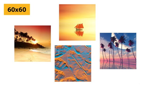 Set di quadri – Mare e spiaggia in colori interessanti