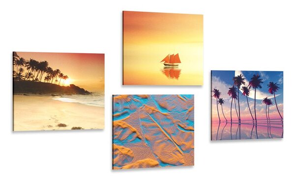 Set di quadri – Mare e spiaggia in colori interessanti
