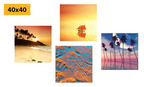 Set di quadri – Mare e spiaggia in colori interessanti
