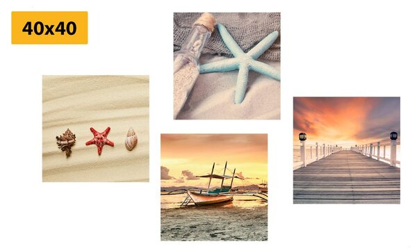 Set di quadri – Tesori del mare e della spiaggia