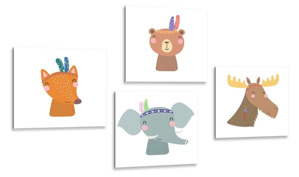Set di quadri – Indiani animali