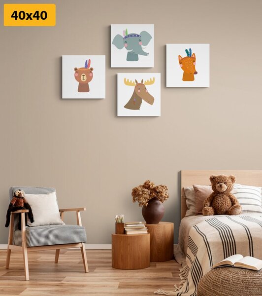 Set di quadri – Indiani animali