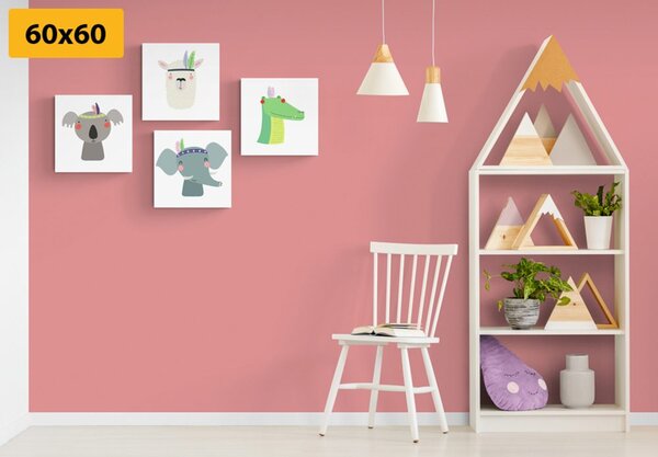 Set di quadri – Animali con piuma indiana
