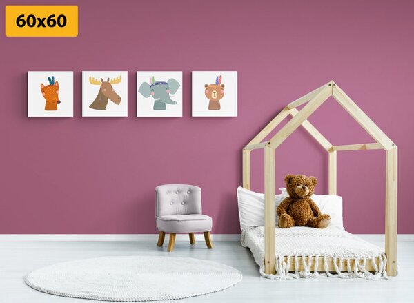 Set di quadri – Indiani animali