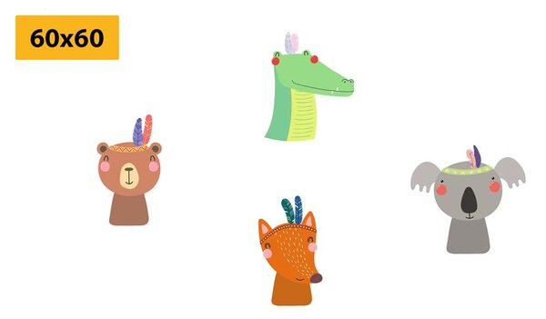 Set di quadri – Indiani animali adorabili