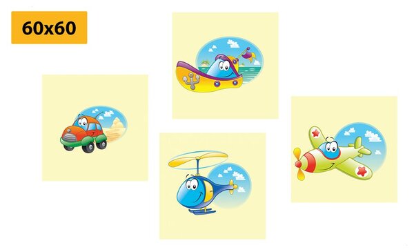 Set di quadri – Mezzi di trasporto adorabili