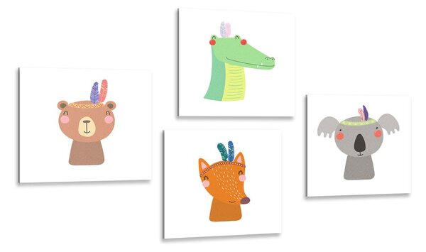 Set di quadri – Indiani animali adorabili