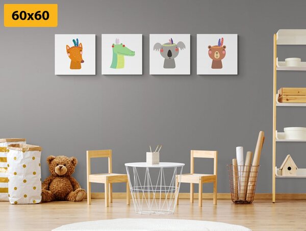 Set di quadri – Indiani animali adorabili