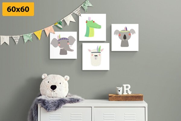 Set di quadri – Animali adorabili con piuma