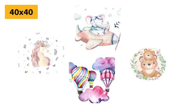 Set di quadri – Per bambini in colori delicati