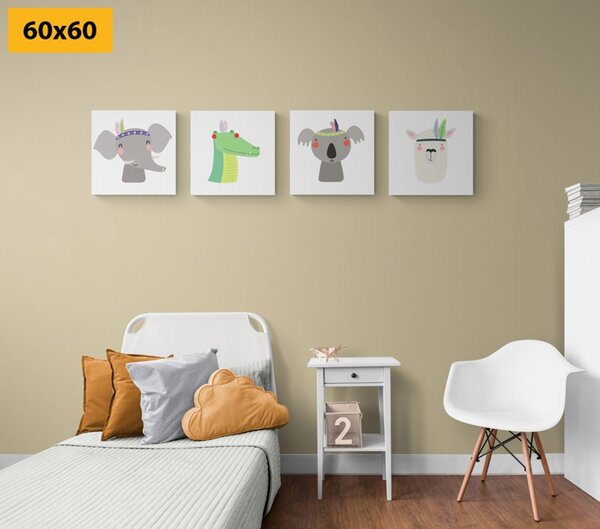 Set di quadri – Animali adorabili con piuma