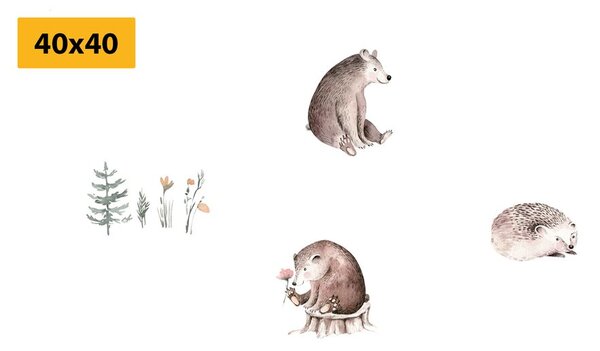 Set di quadri – Animali del bosco in stile minimalista