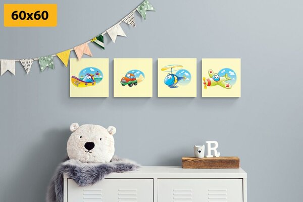 Set di quadri – Mezzi di trasporto adorabili