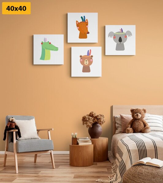 Set di quadri – Indiani animali adorabili