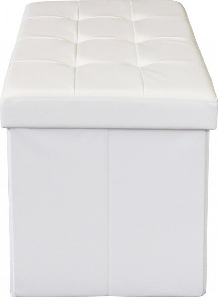 DecHome Cassapanca in Ecopelle Panca contenitore Dimensioni 76x38x38 cm colore Bianco