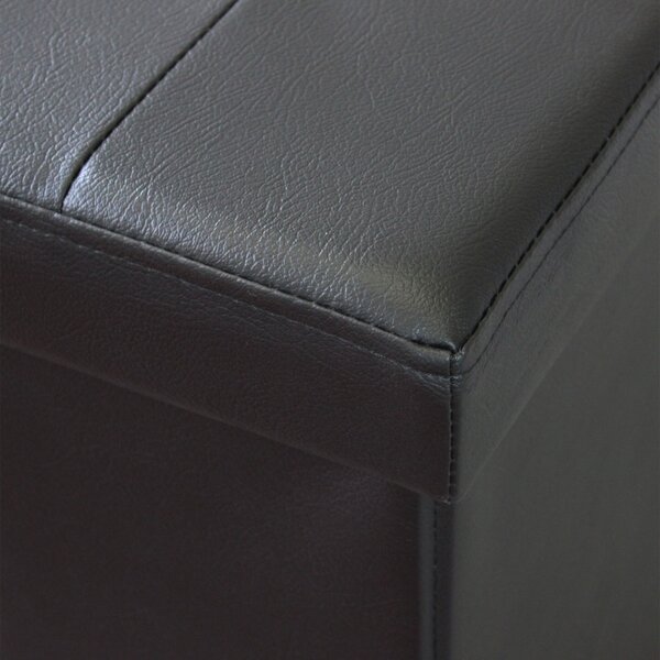 DecHome Cassapanca in Ecopelle Panca contenitore Dimensioni 76x38x38 cm colore Nero