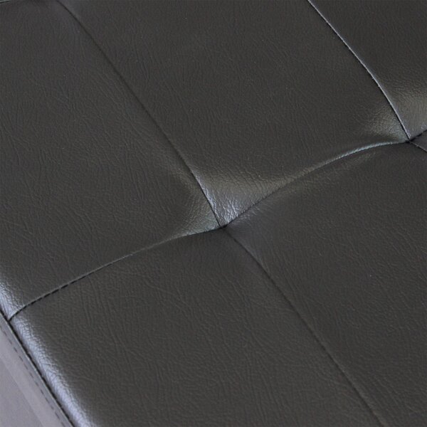DecHome Cassapanca in Ecopelle Panca contenitore Dimensioni 76x38x38 cm colore Nero