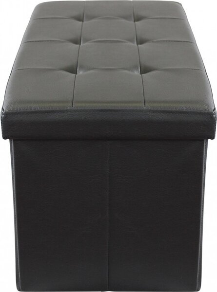 DecHome Cassapanca in Ecopelle Panca contenitore Dimensioni 76x38x38 cm colore Nero