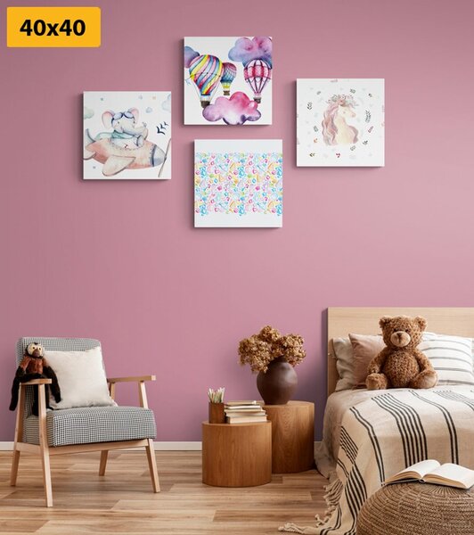 Set di quadri – Per bambini in colori pastello