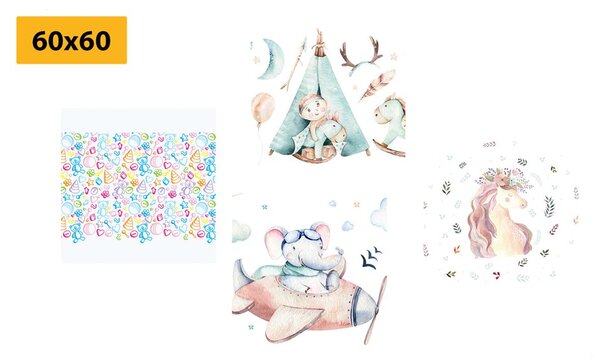 Set di quadri – Per bambini in colori pastello