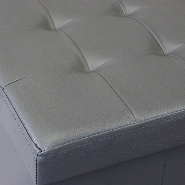 DecHome Cassapanca in Ecopelle Panca contenitore Dimensioni 76x38x38 cm colore Grigio