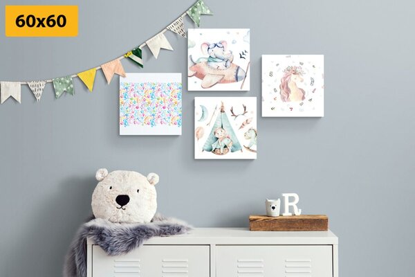 Set di quadri – Per bambini in colori pastello