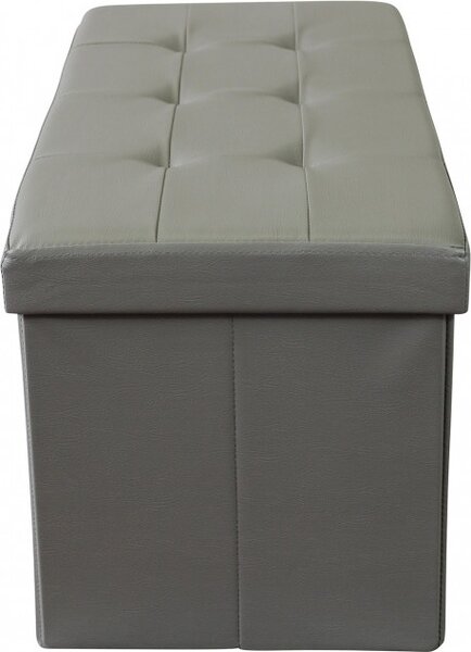 DecHome Cassapanca in Ecopelle Panca contenitore Dimensioni 76x38x38 cm colore Grigio