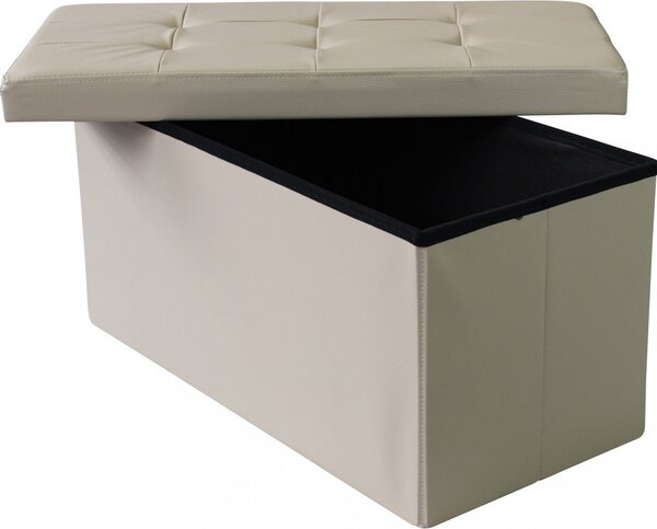 DecHome Cassapanca in Ecopelle Panca contenitore Dimensioni 76x38x38 cm colore Rosa Pallido