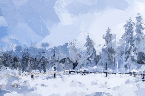 Quadro su tela – Neve nel bosco