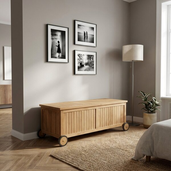 DecHome Cassapanca in Legno Panca contenitore Dimensioni 155x55x53 cm colore Legno