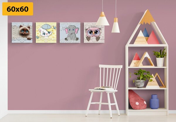 Set di quadri – Animali in versione per bambini