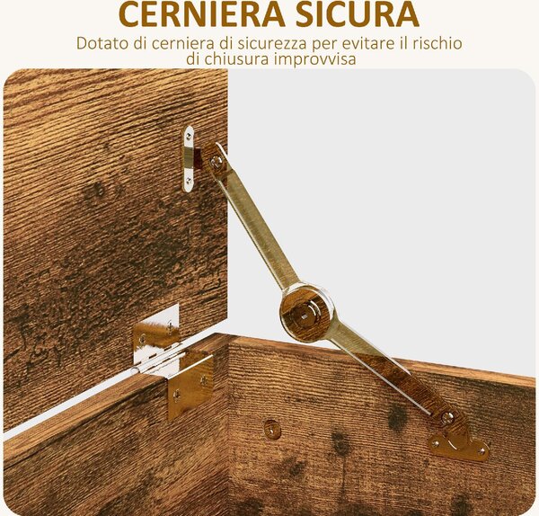 DecHome Cassapanca in Legno Panca contenitore Dimensioni 100x40x40 cm colore Legno
