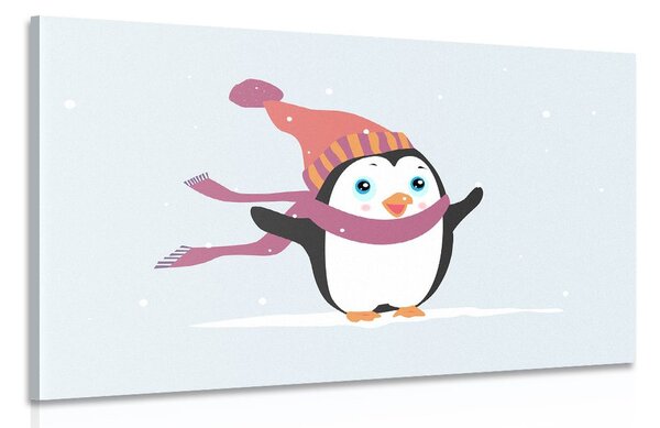 Stampa su tela – Pinguino carino con cappello