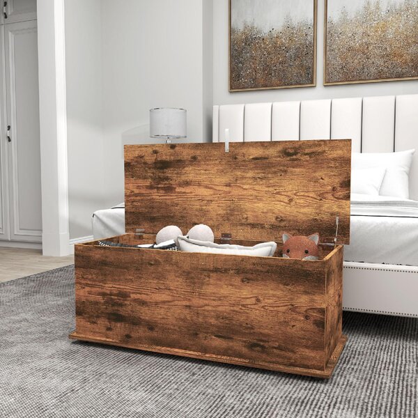 DecHome Cassapanca in Legno Panca contenitore Dimensioni 100x40x40 cm colore Legno