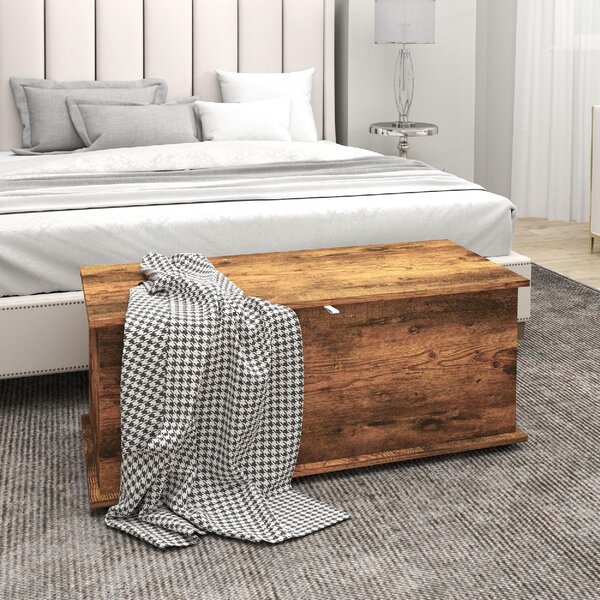 DecHome Cassapanca in Legno Panca contenitore Dimensioni 100x40x40 cm colore Legno