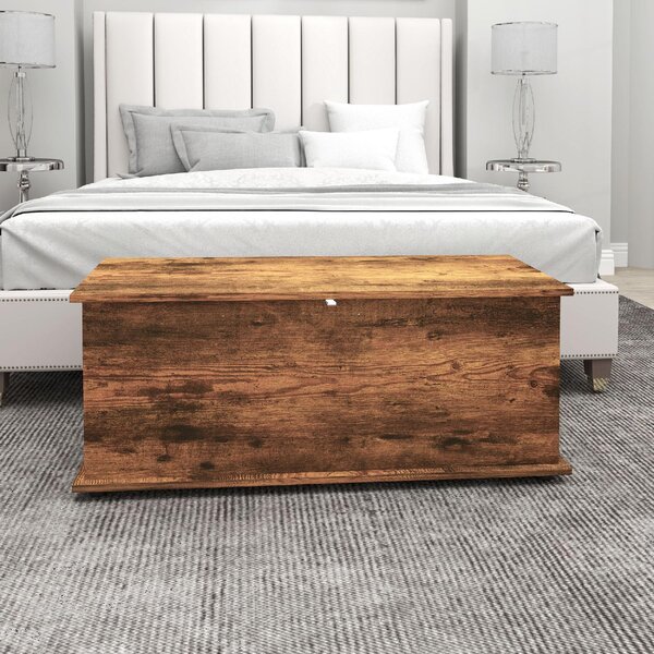 DecHome Cassapanca in Legno Panca contenitore Dimensioni 100x40x40 cm colore Legno