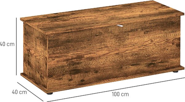 DecHome Cassapanca in Legno Panca contenitore Dimensioni 100x40x40 cm colore Legno