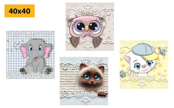 Set di quadri – Animali in versione per bambini