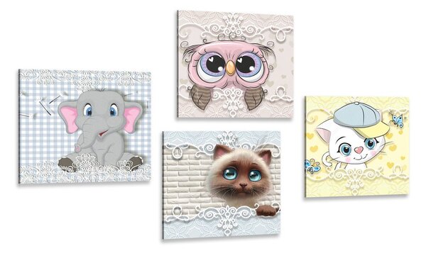 Set di quadri – Animali in versione per bambini