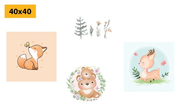 Set di quadri – Animali adorabili
