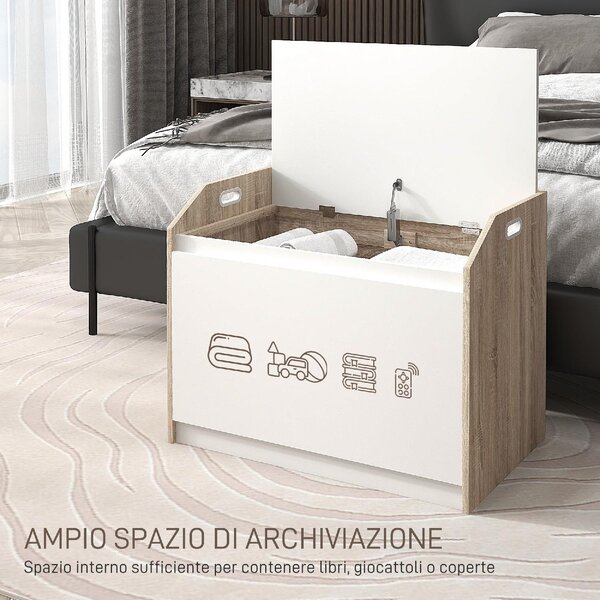 DecHome Cassapanca in Legno Panca contenitore Dimensioni 62,4x40x51,5 cm colore Bianco