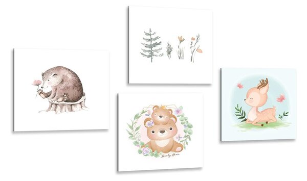 Set di quadri – Animali in colori tenui