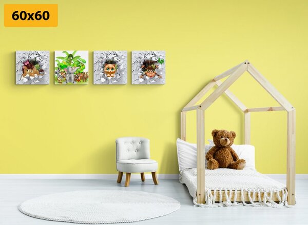 Set di quadri – Giungla piena di animali